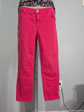 Elle Hot Red  Straight-Leg Jeans Size 10